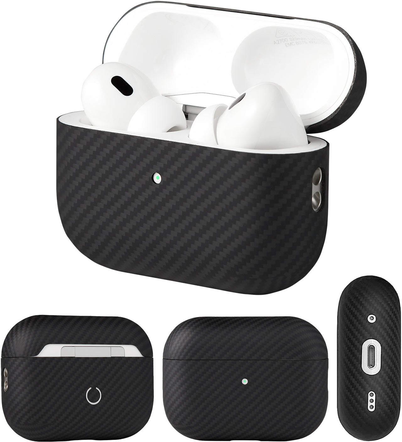 AirPods Pro2(第2世代)専用ケース 純カーボン100%使用 エアポッズ専用 